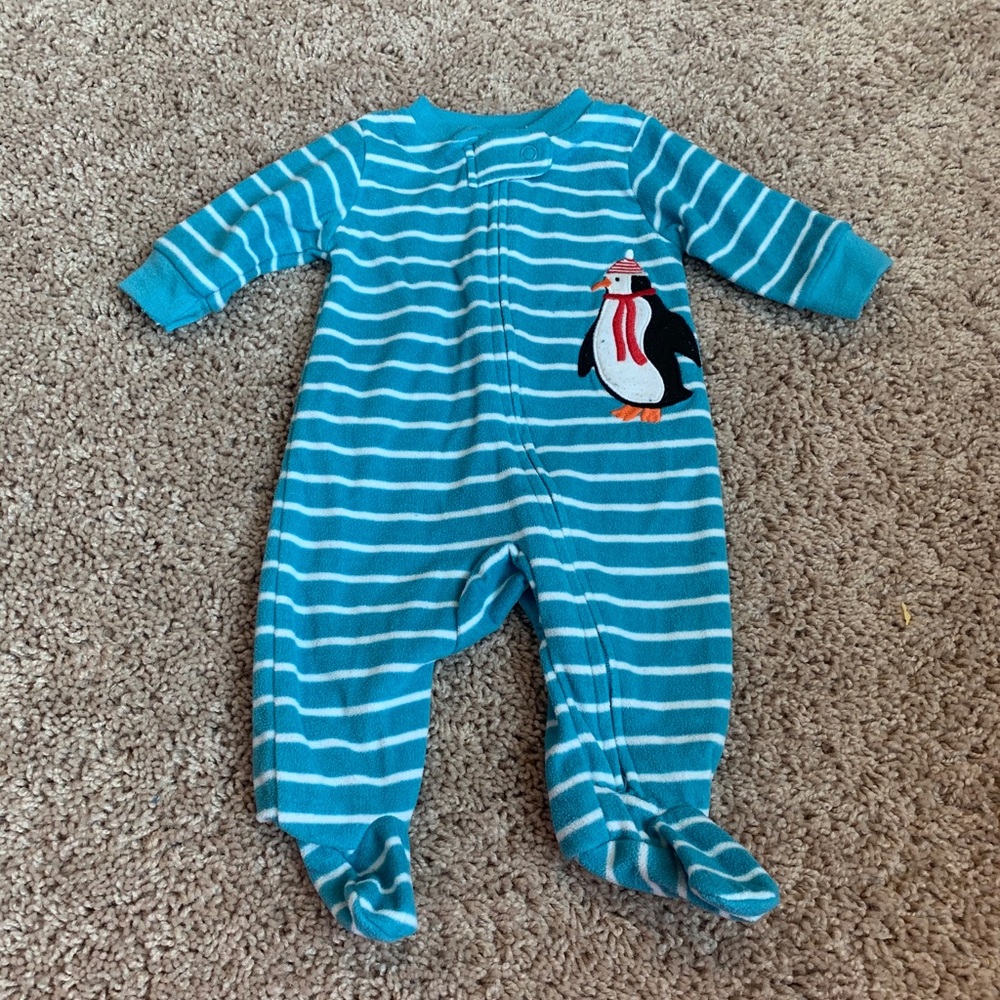 Carter’s Christmas Penguin Pajamas NB
